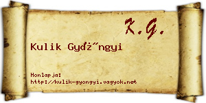 Kulik Gyöngyi névjegykártya