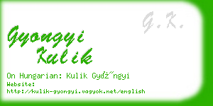 gyongyi kulik business card